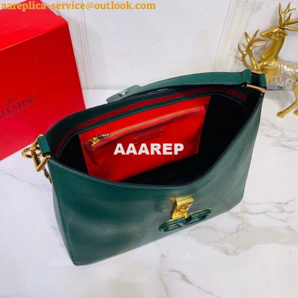 Replica Valentino 50027 Vsling Grainy Calfskin Hobo Bag Green 8