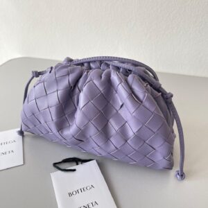 Replica Bottega Veneta Mini Pouch with Strap in Wisteria Intrecciato Lambskin