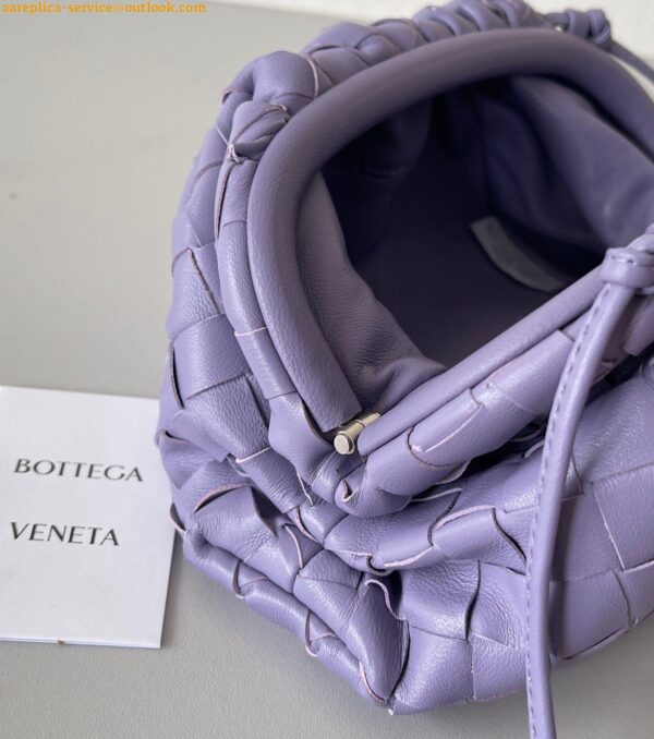 Replica Bottega Veneta Mini Pouch with Strap in Wisteria Intrecciato Lambskin 5