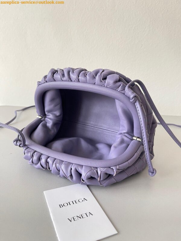 Replica Bottega Veneta Mini Pouch with Strap in Wisteria Intrecciato Lambskin 6