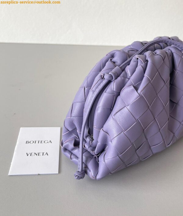 Replica Bottega Veneta Mini Pouch with Strap in Wisteria Intrecciato Lambskin 7