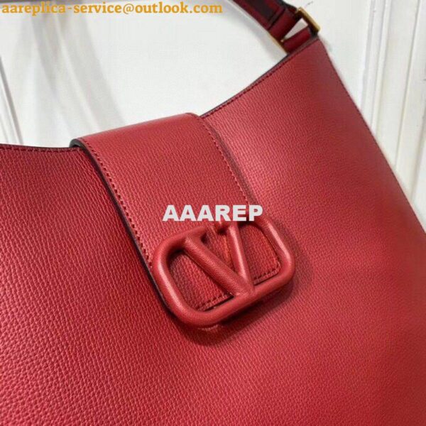 Replica Valentino 50027 Vsling Grainy Calfskin Hobo Bag Red 7