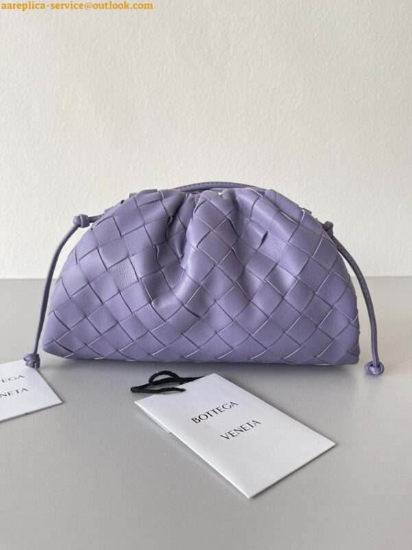 Replica Bottega Veneta Mini Pouch with Strap in Wisteria Intrecciato Lambskin 10