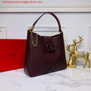 Replica Valentino 50027 Vsling Grainy Calfskin Hobo Bag Wine Red