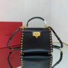 Replica Valentino 71000 Small Rockstud Alcove Handbag In Grainy Calfskin XW2B0J71 Apricot