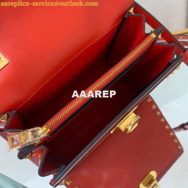 Replica Valentino 71000 Small Rockstud Alcove Handbag In Grainy Calfskin XW2B0J71 Red 8