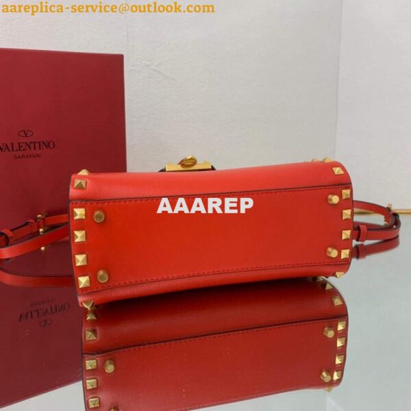 Replica Valentino 71000 Small Rockstud Alcove Handbag In Grainy Calfskin XW2B0J71 Red 9