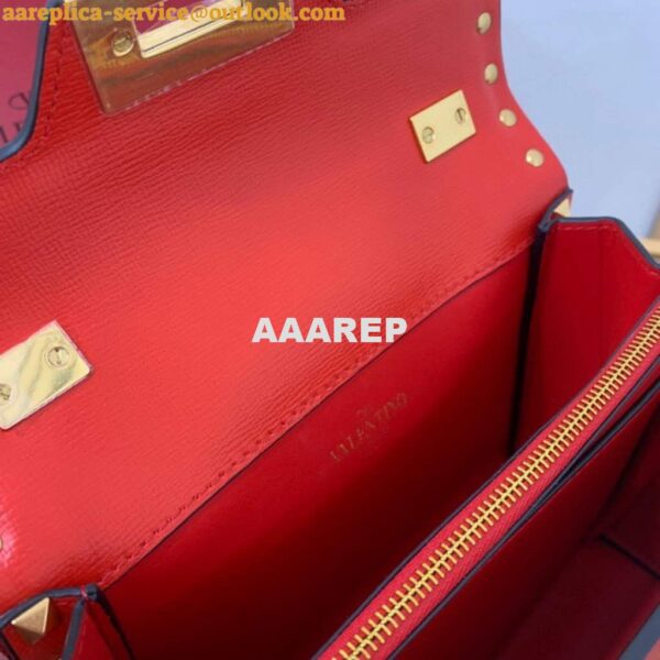 Replica Valentino 71000 Small Rockstud Alcove Handbag In Grainy Calfskin XW2B0J71 Red 10