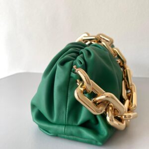 Replica Bottega Veneta The Chain Pouch Bag In Green Calfskin 2