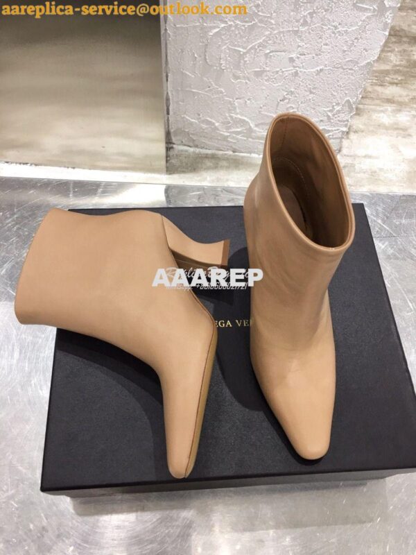 Replica Bottega Veneta BV Almond Boots 608840 in Lambskin Nude 6