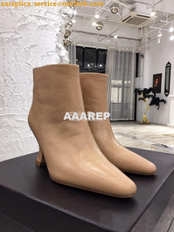 Replica Bottega Veneta BV Almond Boots 608840 in Lambskin Nude 8