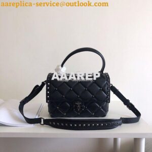 Replica Valentino Candystud Black Rockstuds Top Handle Bag Black 2