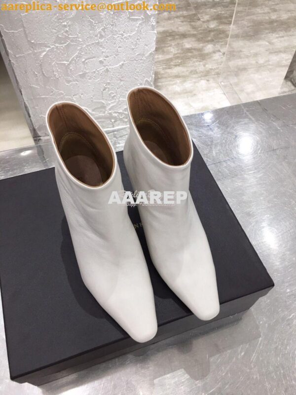 Replica Bottega Veneta BV Almond Boots 608840 in Lambskin White 4