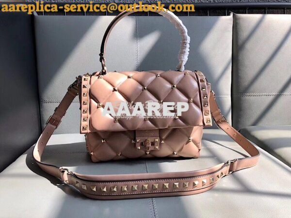 Replica Valentino Candystud Top Handle Bag Beige 3