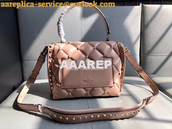 Replica Valentino Candystud Top Handle Bag Beige 9