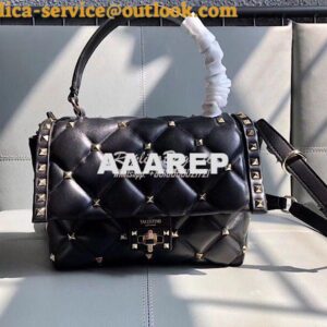 Replica Valentino Candystud Top Handle Bag Black 2