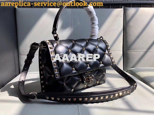 Replica Valentino Candystud Top Handle Bag Black 5