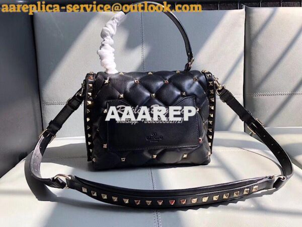 Replica Valentino Candystud Top Handle Bag Black 8