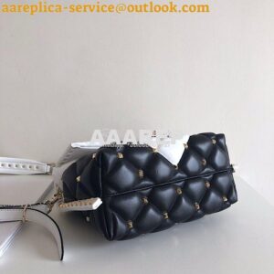 Replica Valentino Candystud Top Handle Bag Black White 2