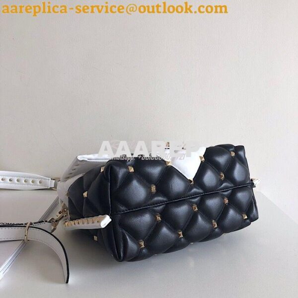 Replica Valentino Candystud Top Handle Bag Black White 4