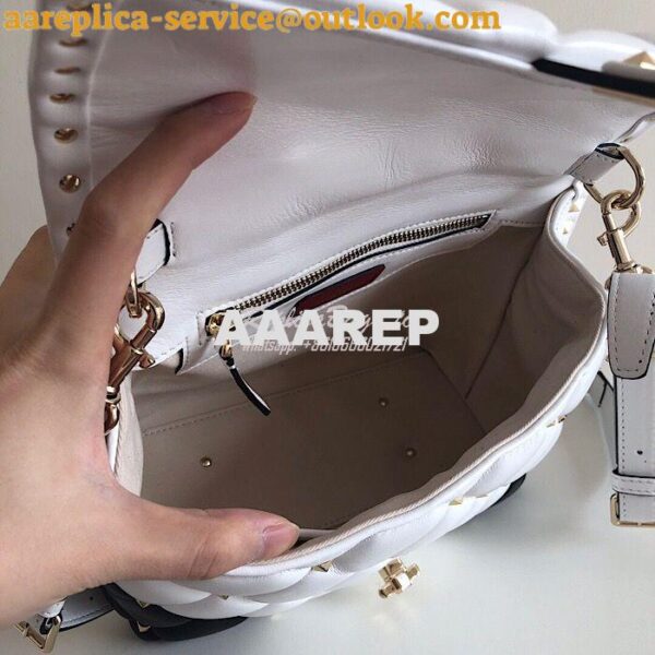 Replica Valentino Candystud Top Handle Bag Black White 8