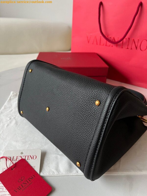 Replica Valentino Alltime Medium Bag in Black Grained Calfskin 8