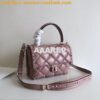 Replica Valentino Candystud Top Handle Bag Black Wine Beige