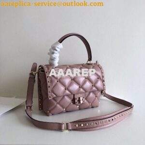 Replica Valentino Candystud Top Handle Bag Dusty Pink