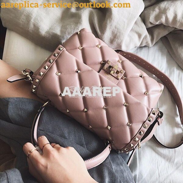 Replica Valentino Candystud Top Handle Bag Dusty Pink 5