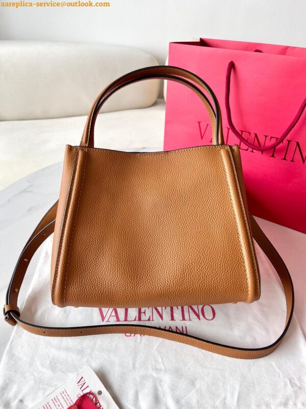 Replica Valentino Alltime Medium Bag in Brown Grained Calfskin 13