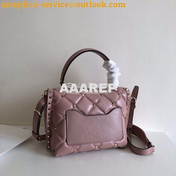 Replica Valentino Candystud Top Handle Bag Dusty Pink 8