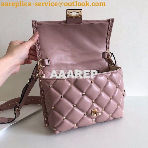 Replica Valentino Candystud Top Handle Bag Dusty Pink 10