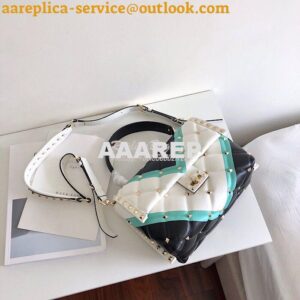 Replica Valentino Candystud Top Handle Bag Green White Black