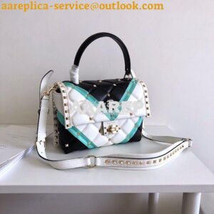 Replica Valentino Candystud Top Handle Bag Green White Black 2