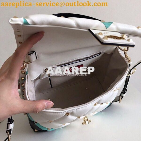 Replica Valentino Candystud Top Handle Bag Green White Black 8