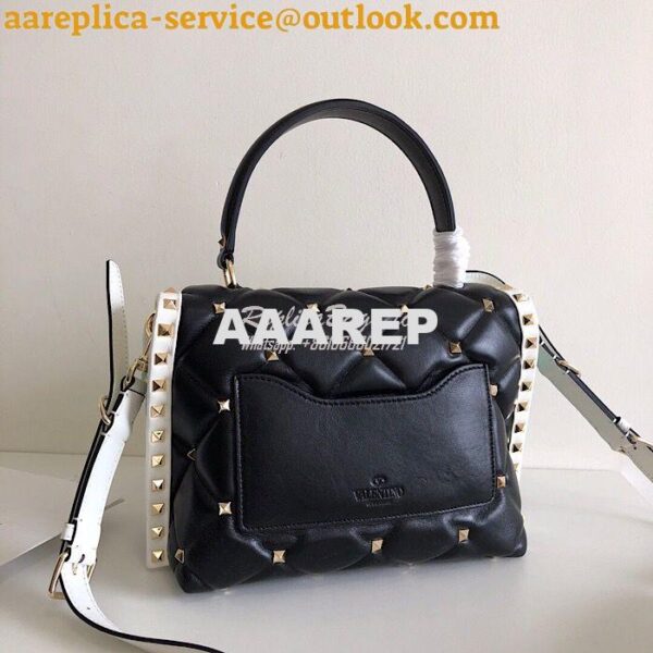 Replica Valentino Candystud Top Handle Bag Green White Black 9