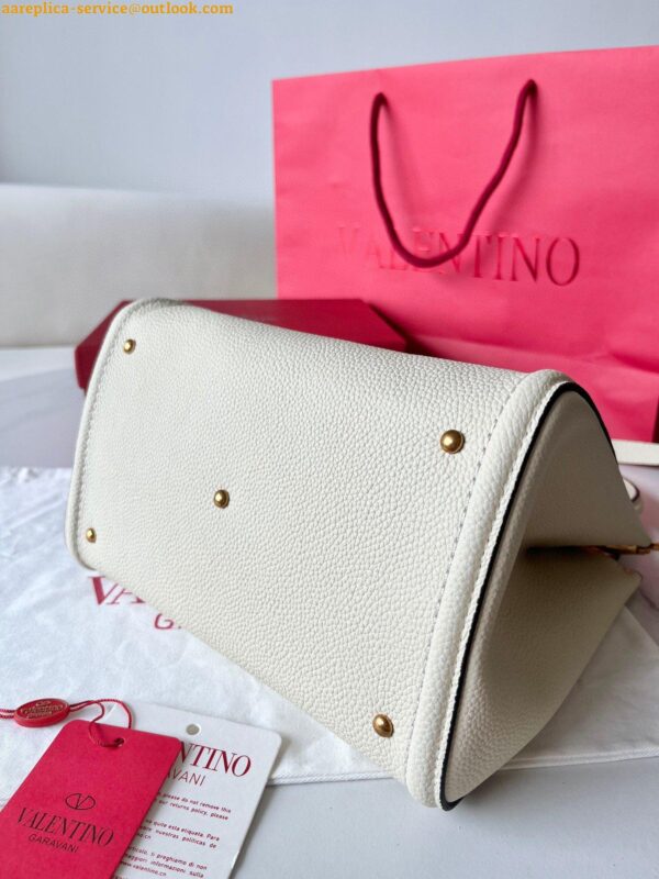 Replica Valentino Alltime Medium Bag in White Grained Calfskin 9