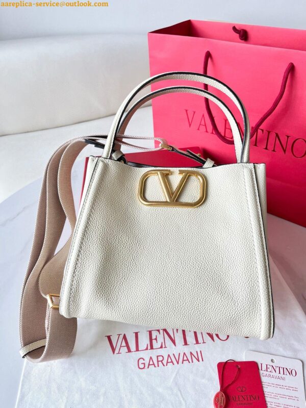 Replica Valentino Alltime Medium Bag in White Grained Calfskin 12