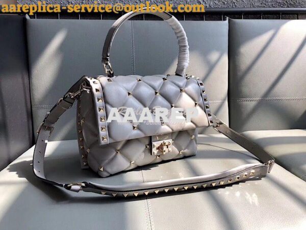 Replica Valentino Candystud Top Handle Bag Grey 4