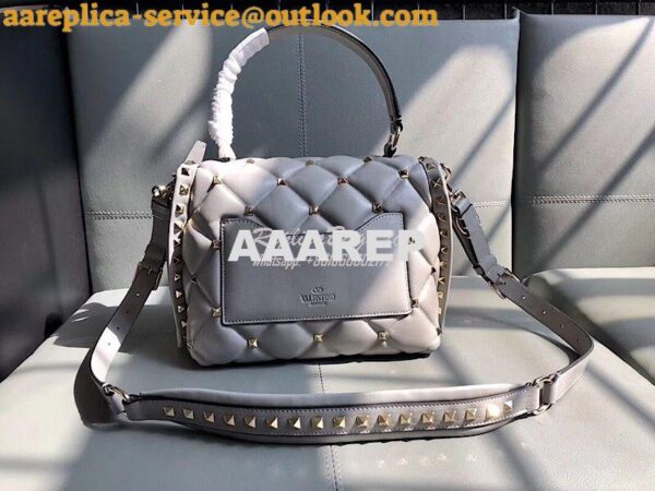 Replica Valentino Candystud Top Handle Bag Grey 8