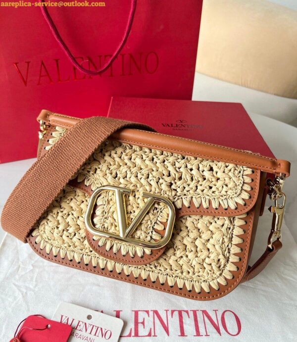 Replica Valentino Alltime Shoulder Bag in Natural Raffia 6