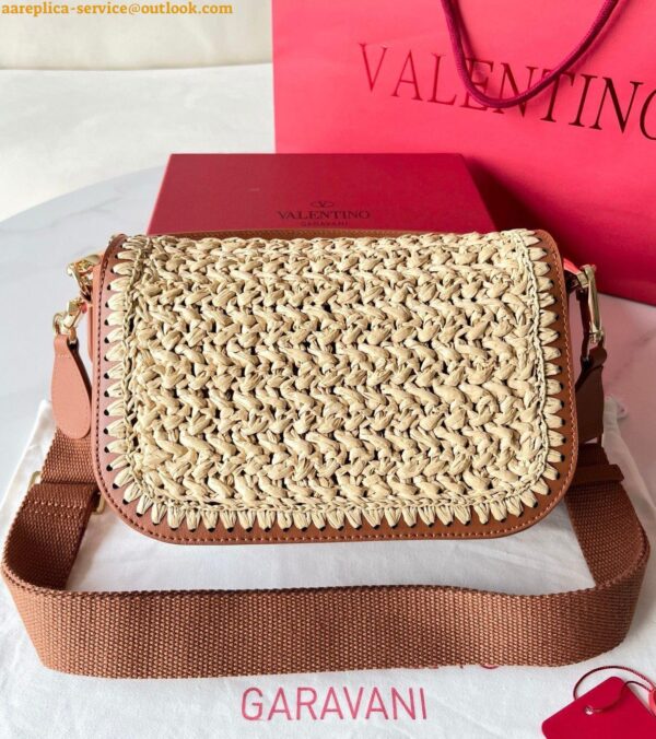 Replica Valentino Alltime Shoulder Bag in Natural Raffia 8