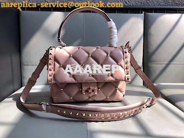 Replica Valentino Candystud Top Handle Bag Pink 3