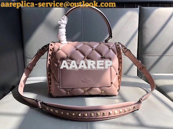 Replica Valentino Candystud Top Handle Bag Pink 10