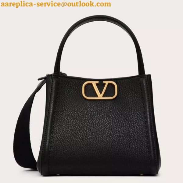 Replica Valentino Alltime Small Bag in Black Grained Calfskin 3