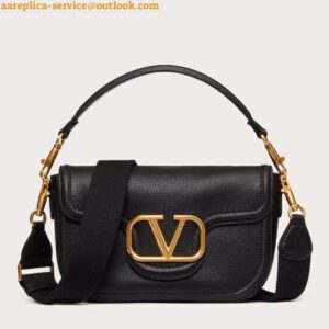 Replica Valentino Alltime Small Bag in Black Grained Calfskin 2