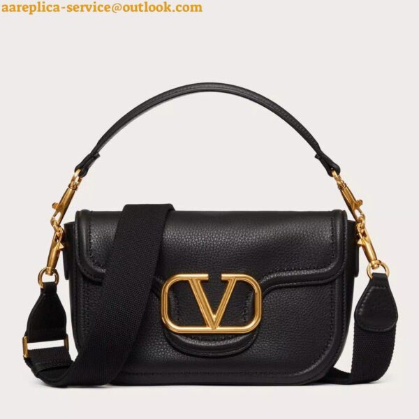 Replica Valentino Alltime Small Bag in Black Grained Calfskin 4