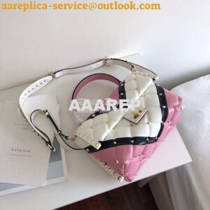 Replica Valentino Candystud Top Handle Bag Pink White Black