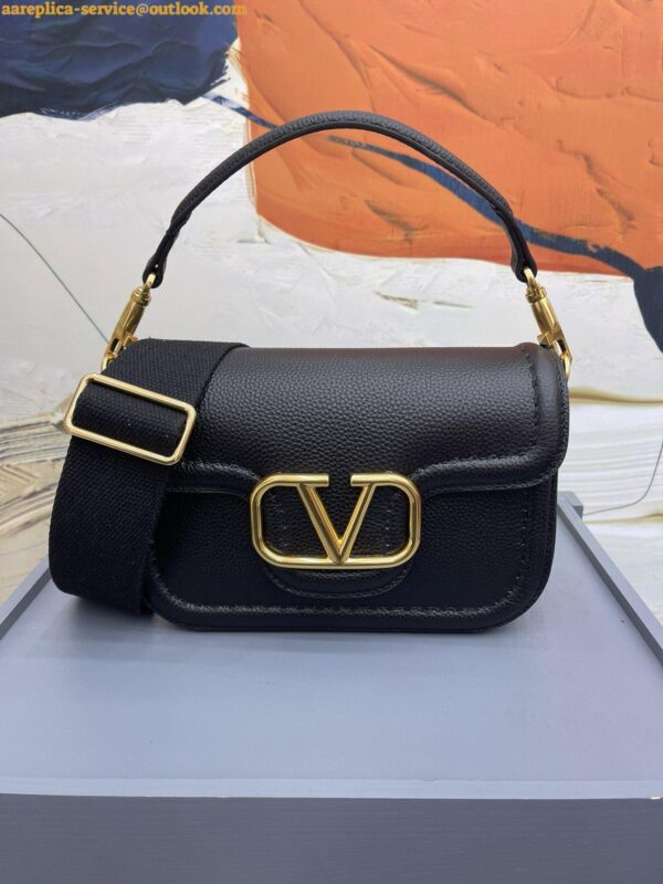 Replica Valentino Alltime Small Bag in Black Grained Calfskin 8