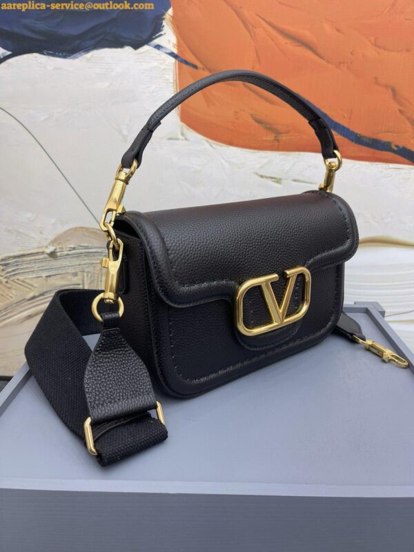 Replica Valentino Alltime Small Bag in Black Grained Calfskin 10